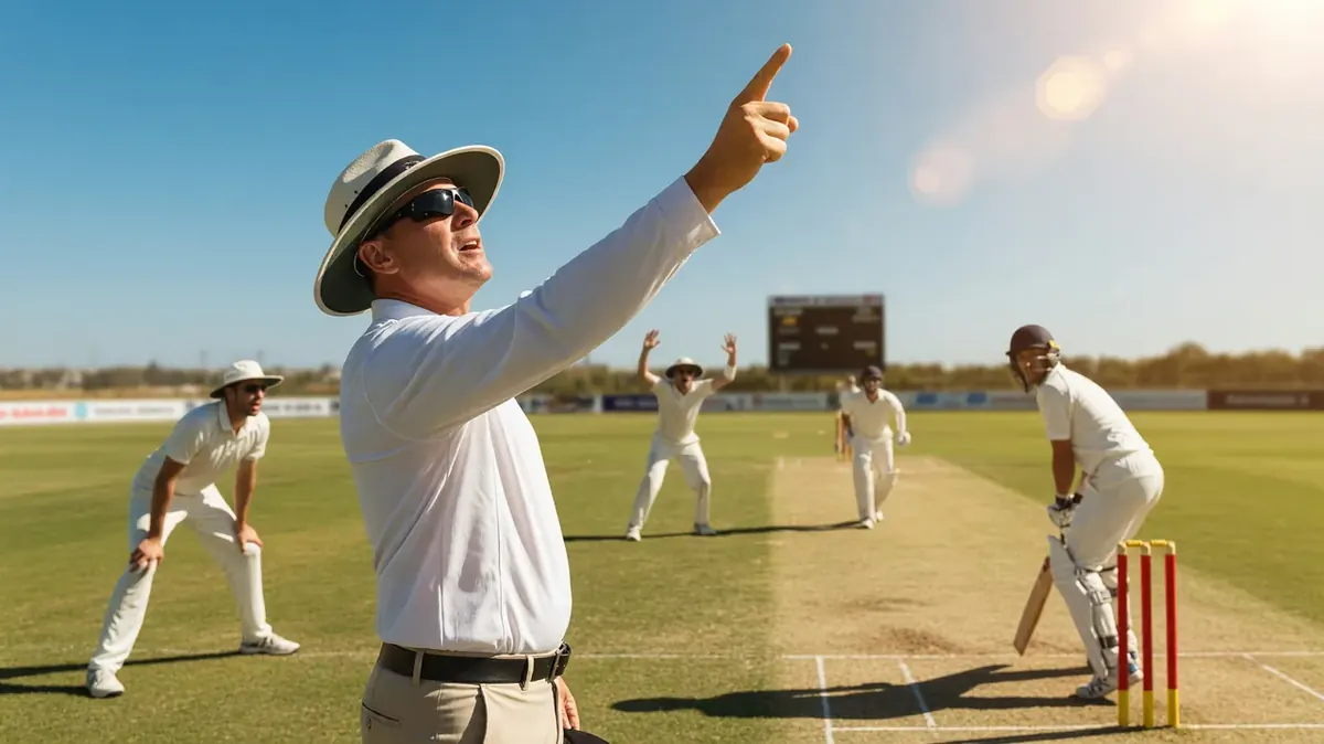 Cricket team warming up on a grass field